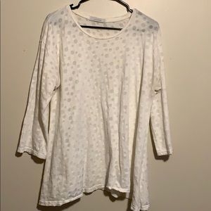 White bubble three quarter length tee